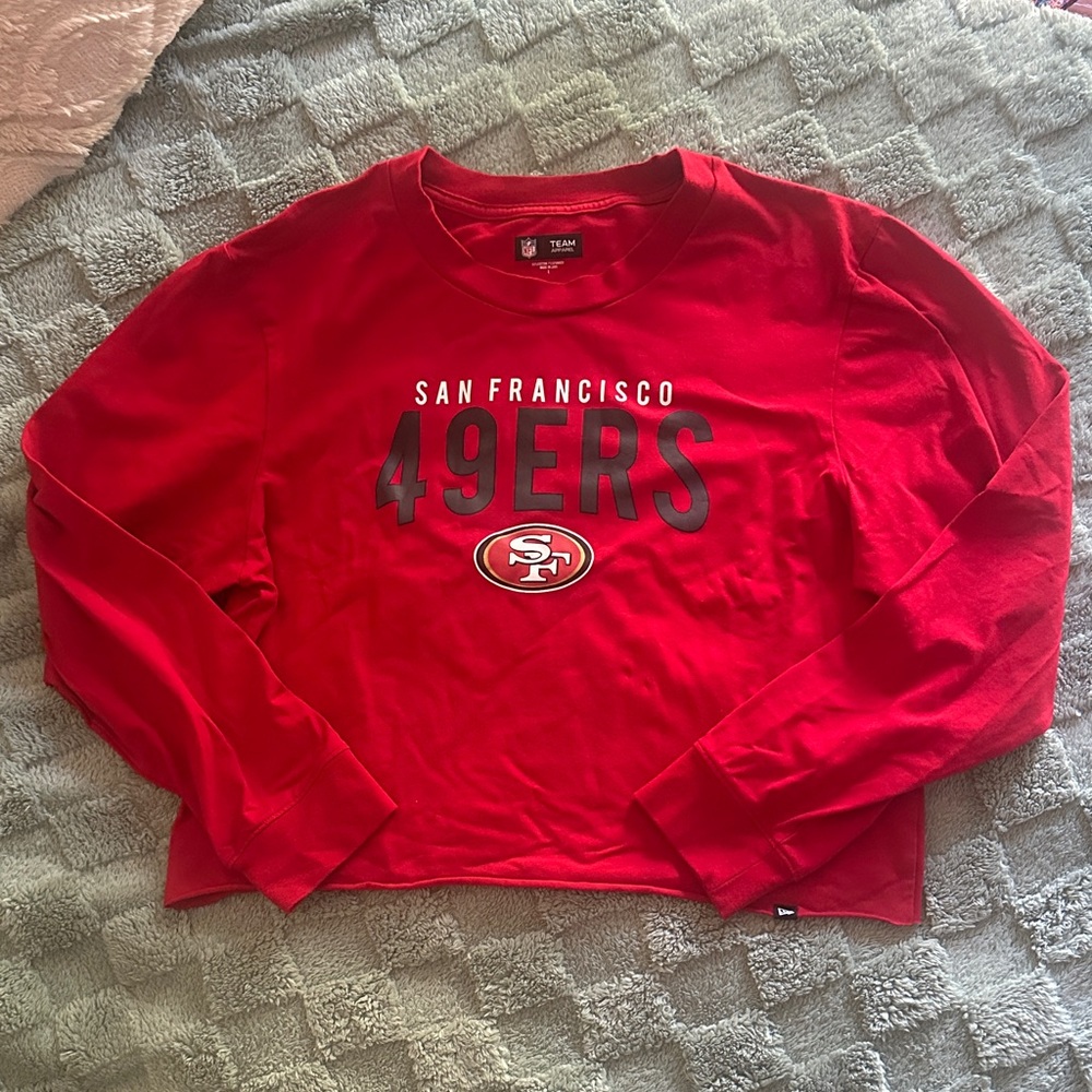 NFL 49ers Red Long Sleeve Crop Top